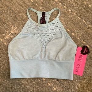 NWT Betsey Johnson Steele Blue Sports Bra